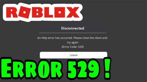 Dec 8, 2022 · How to Fix Roblox Error Code 529: Re-login to Roblox, Clear Roblox Cache and Cookies, Reinstall Roblox, Contact Roblox Support 